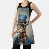 Giraffe in hoge hoed en jas schort (Insitu)