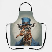 Giraffe in hoge hoed en jas schort (Voorkant)