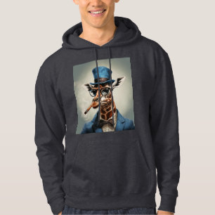 Giraffe in hoge hoed met sigaar hoodie