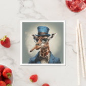 Giraffe in hoge hoed met sigaar servet (Insitu)