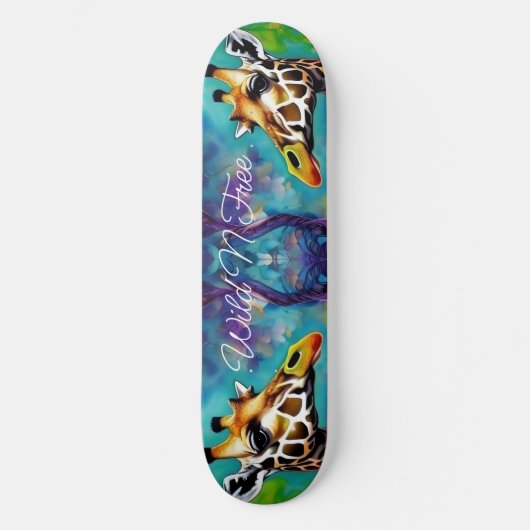 Giraffe in kleur skateboard (Voorkant)
