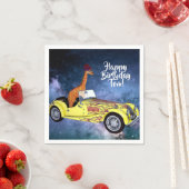 Giraffe in ruimte Cocktail papier servetten (Insitu)