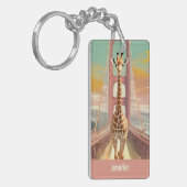 Giraffe in San Francisco op de Golden Gate Bridge Sleutelhanger (Voorkant Links)