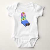 Giraffe in slaapstand met knuppel en Pillow Romper (Voorkant)