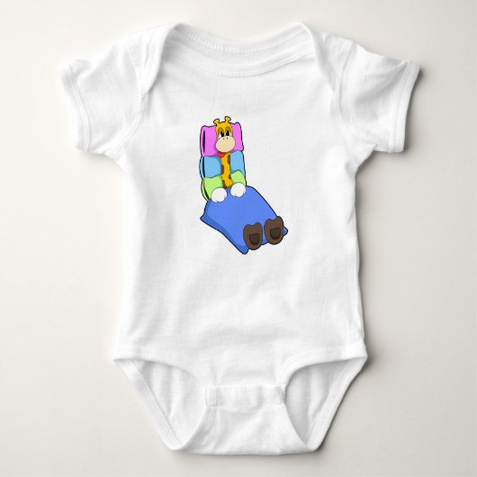 Giraffe in slaapstand met knuppel en Pillow Romper (Voorkant)
