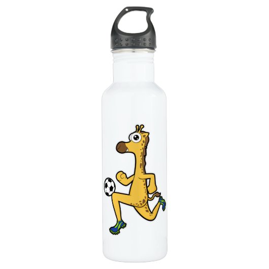 Giraffe in Soccer Sports Waterfles (Voorkant)