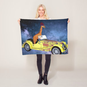 Giraffe in Space Fleece Deken
