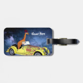 Giraffe in Space Funny Art, aangepast Bagagelabel (Achterkant horizontaal)