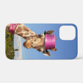 Giraffe in sparkly roze pet Case-Mate iPhone case (Achterkant (horizontaal))