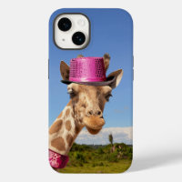 Giraffe in sparkly roze pet