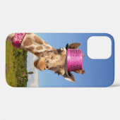 Giraffe in sparkly roze pet Case-Mate iPhone case (Achterkant (horizontaal))