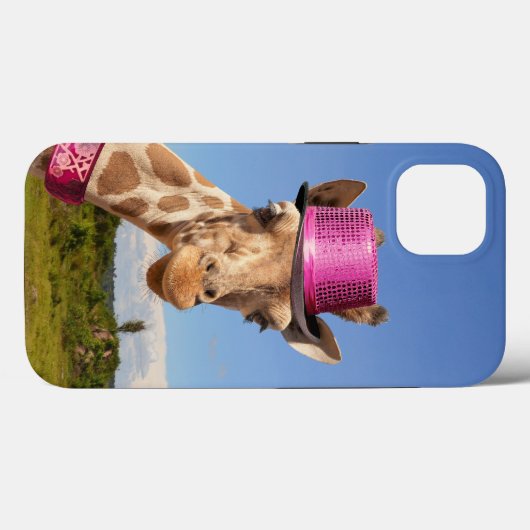 Giraffe in sparkly roze pet Case-Mate iPhone case (Achterkant (horizontaal))