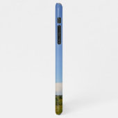 Giraffe in sparkly roze pet iPhone hoesje (Linkerkant)