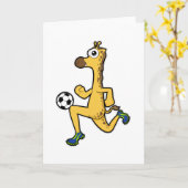 Giraffe in Voetbal Sport Kaart (Gele Bloem)