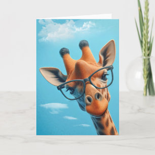 Giraffe in wolken met bril kaart