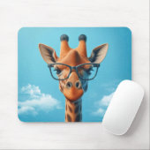 Giraffe in wolken met bril muismat (Met muis)
