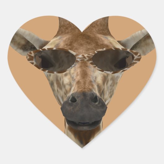 Giraffe Incognito Hart Sticker (Voorkant)