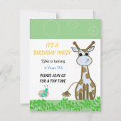 Giraffe Invitation d'anniversaire (Devant)