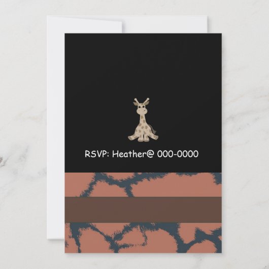 Giraffe Invitation d'anniversaire (Dos)