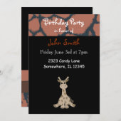 Giraffe Invitation d'anniversaire (Devant / Derrière)