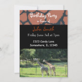 Giraffe Invitation d'anniversaire (Devant)