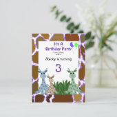Giraffe Invitation d'anniversaire (Debout devant)