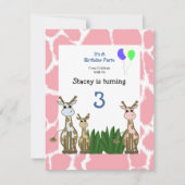 Giraffe Invitation d'anniversaire (Devant)