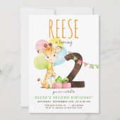 Giraffe Invitation de fête d'anniversaire (Devant)