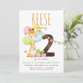 Giraffe Invitation de fête d'anniversaire (Debout devant)
