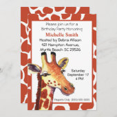 Giraffe Invitations d'anniversaire (Devant / Derrière)