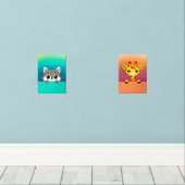 Giraffe & Jackal Poster Set 3 (Houten vloer)