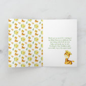 Giraffe Jaune Baby shower Floral Merci (Intérieur)