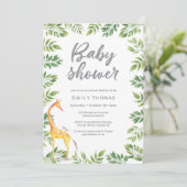 Giraffe jaune Baby shower Invitation (Debout devant)