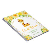Giraffe Jaune Floral Baby shower Livre d'Invité (Côté Droit)