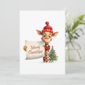 Giraffe Joyeuse Carte de Noël (Debout devant)