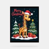 Giraffe Joyeux sapin de Noël Éclairage Père Noël G (Recto)