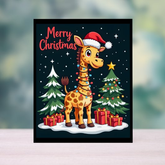 Giraffe Joyeux sapin de Noël Éclairage Père Noël G (Neutre)