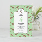 Giraffe Jungle Safari Animaux Invitation Anniversa (Debout devant)