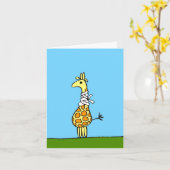 Giraffe kaart: Beterschap Kaart (Gele Bloem)