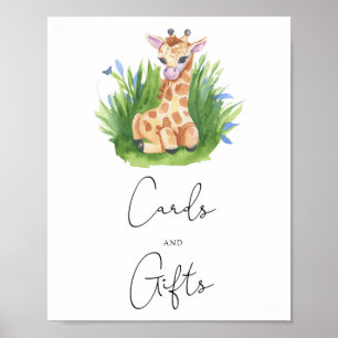 Giraffe - Kaarten en geschenken baby shower Poster