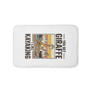 Giraffe Kayaking Vintage Grappig T-Shirt Ontwerp_1 Badmat