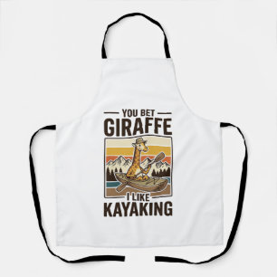 Giraffe Kayaking Vintage Grappig T-Shirt Ontwerp_1 Schort