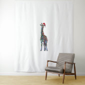 Giraffe kerst _1 wandkleed (In situ)