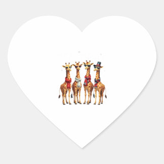 Giraffe Kerst Chic Oversized T-Shirt Hart Sticker