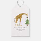 Giraffe kerstboom cadeaulabel (Voorkant)