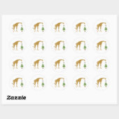 Giraffe kerstboomster ronde sticker (Vel)