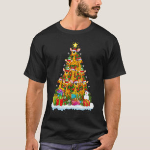 Giraffe kerstfeestdag Giraffe kerstboom T-shirt