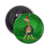 Giraffe kerstflesopening button flesopener (Voorkant)