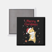 Giraffe kerstGiraffes Winterdieren Magnet Magneet (Voorkant / Achterkant)