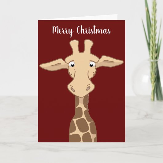Giraffe kerstkaart kaart (Voorkant)